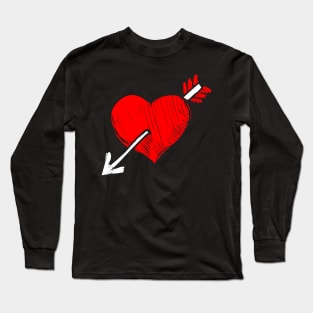 Heart Arrow Love Couple Long Sleeve T-Shirt